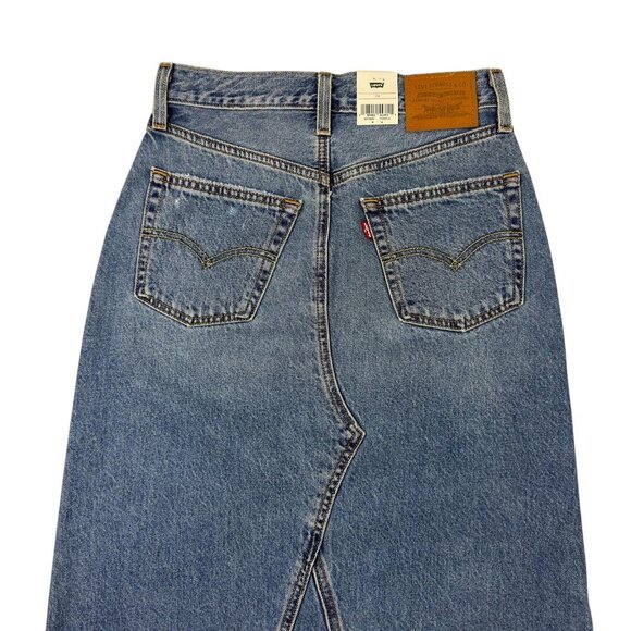 Levi’s Premium Iconic Long Denim Maxi Skirt Blue Women’s 24 / 00 / XXS NWT - Picture 4 of 15